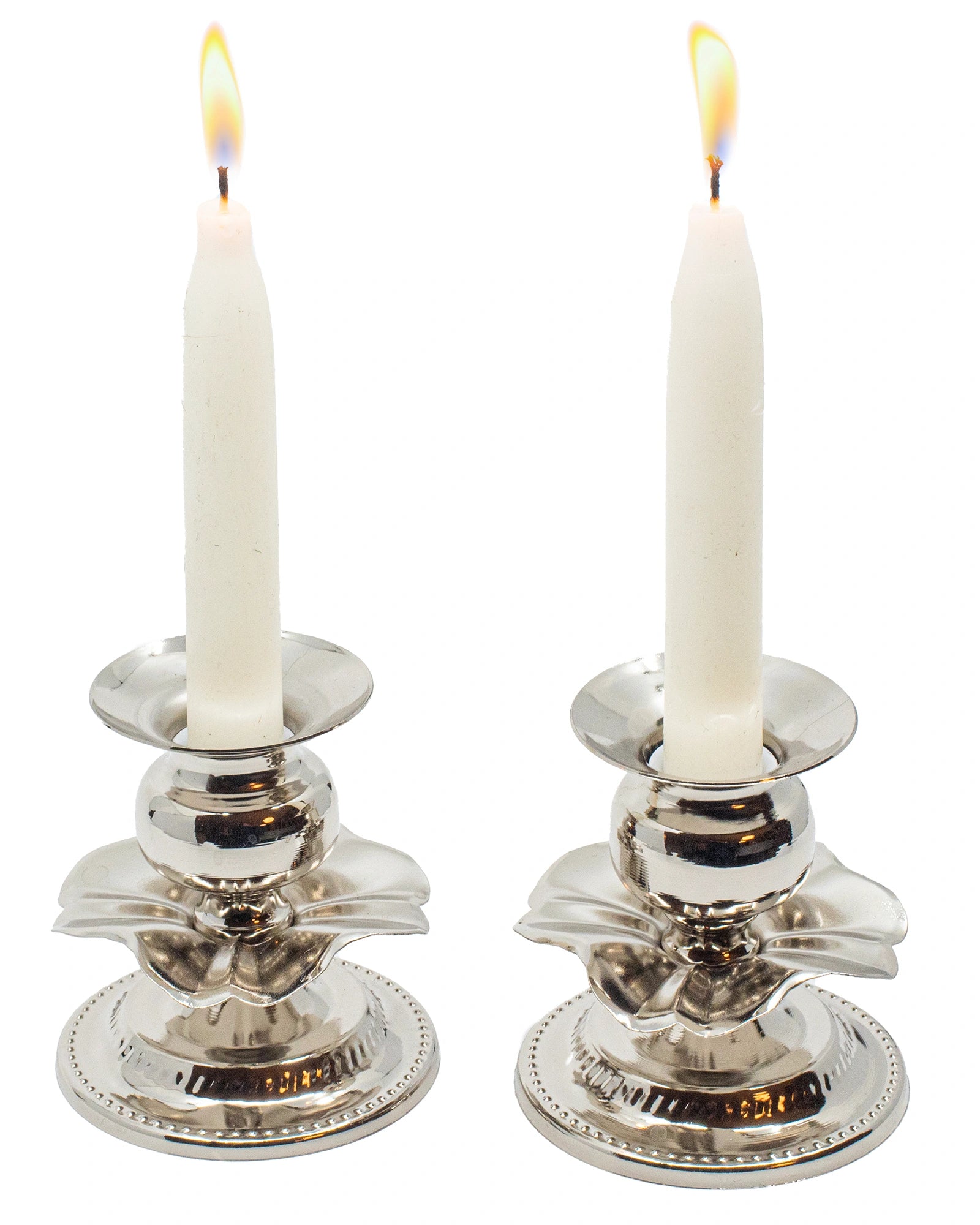 Kerzenhalter mit Blütenmotiv (Paar) für Schabbat und Feiertage